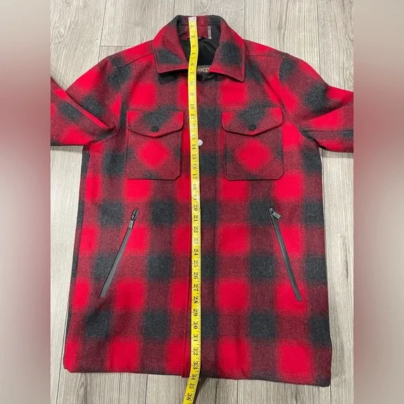 Pendleton Longmont Wool Blend Insulated / Lined Shirt Jacket Red Ombre Sz M